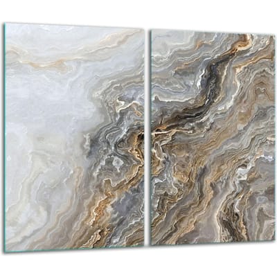 TMK ArtDeko Serie - Snijplank - Glas - 2x 30x52cm - Marmer