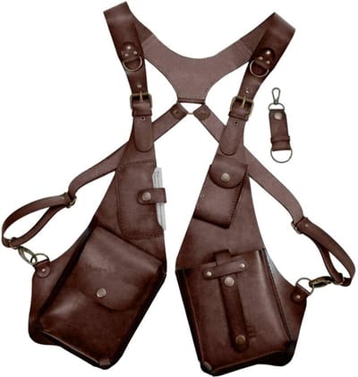Verborgen schoudertas onder de arm, portemonnee, verborgen schoudertas, middeleeuwse outdoor sportrugzak, donkerbruin