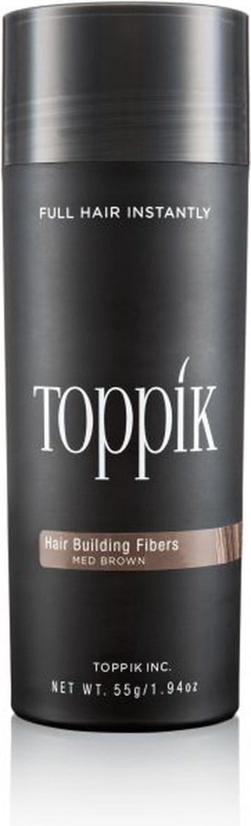 Toppik Hair Building Fibers Middenbruin - 55 gram - Cosmetische Haarverdikker - Verbergt haaruitval - Direct voller haar