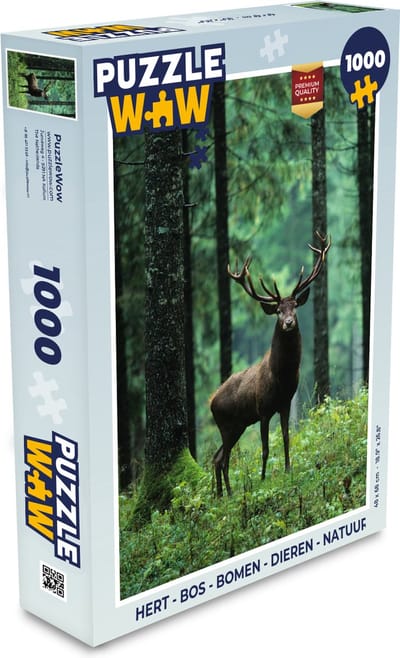Puzzel Hert - Bos - Bomen - Dieren - Natuur - Legpuzzel - Puzzel 1000 stukjes volwassenen
