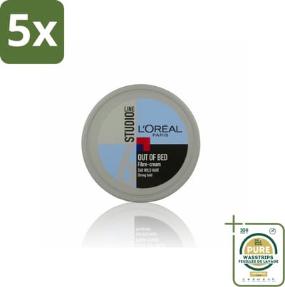 5 x L'Oréal Studio Line Special FX Out of Bed Fibre Cream 150 ml - Grootverpakking - Warrig Haar - Out Of Bed Look - Haar Styling - Haar Crème - Warrig Effect
