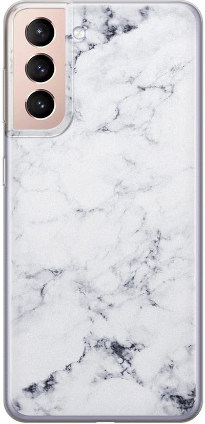 Leuke Telefoonhoesjes - Hoesje geschikt voor Samsung Galaxy S21 - Marmer grijs - Soft case - TPU - Marmer - Grijs