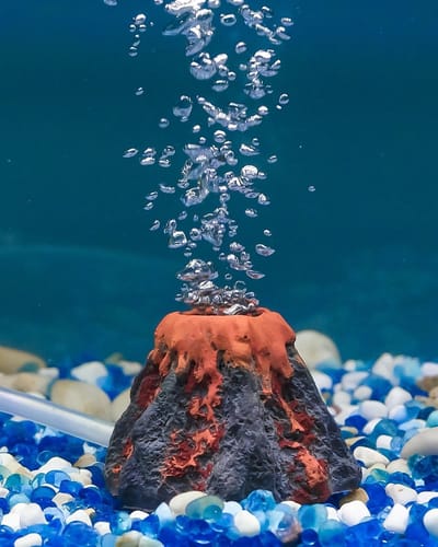 Aquarium Vulkaan Ornament Kit voor Realistische Onderwaterlandschappen met Luchtsteen en Bubbeldiffuser, Inclusief Luchtpijp en Zuurstofvoorziening Accessoires