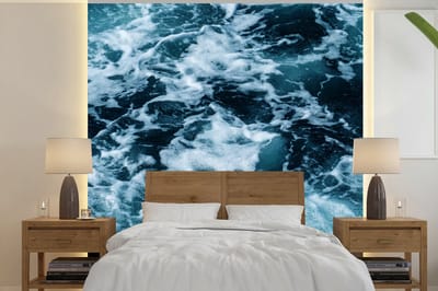 Behang - Fotobehang Water - Blauw - Golf - Breedte 300 cm x hoogte 300 cm