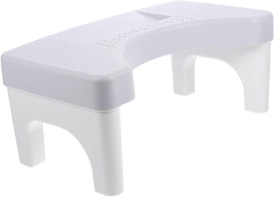 Toiletkruk - Opstapje badkamer - Comfortabel zitten - Antislip ontwerp - 40 x 21 x 17 cm - Grijs