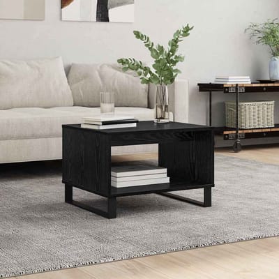 vidaXL - Salontafel - Zwart - eiken - 60 - x - 50 - x - 40 - cm - Bewerkt - hout