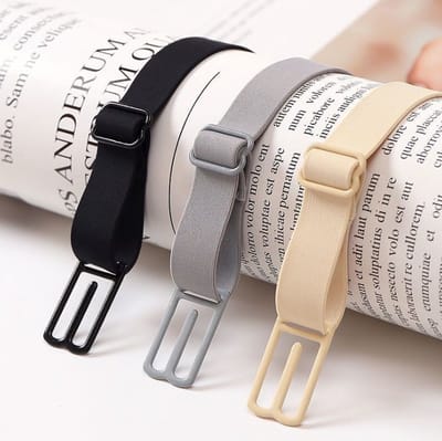 Actie4you® - 3 Stuks Elastische BH Schouderbanden – BH Strap - Verstelbare Ondergoedriemen - Voorkom Wegglijden - Verstelbaar – BH bandjes - Antislipgesp - Zwart Grijs & Beige