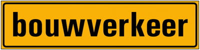 Bouwverkeer sticker 400 x 100 mm
