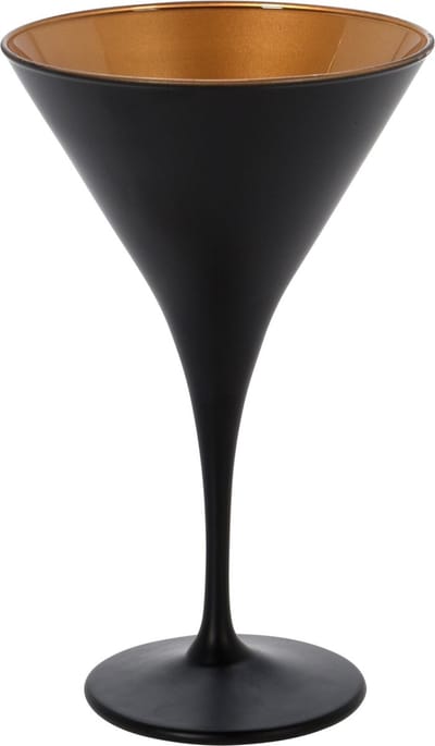 Home & Styling - Martiniglas - Zwart/Goud - martini glazen - cocktailglas - per 3 stuks