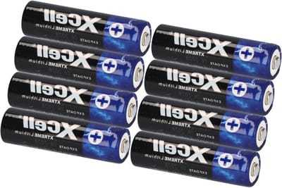 8X Xtreme Lithium Battery AA Mignon FR6 L91 XCell High Capacity | Extremely Light | Approx. 700% More Power - AAA Outdoor and Sports Equipment - Durable