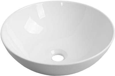 FugaFlow Efficiente Arredo Waskom opbouw - 38.5x38.5x14cm - zonder overloop - rond - keramiek - glanzend wit