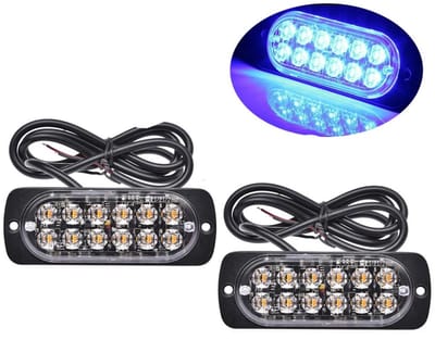 XEOD LED Flitsers Blauw - 12V - 24V - 18 Flits patronen - Hulpdiensten - Vrachtwagen - Bestelauto - Bestel bus - Motor - 2 Stuks