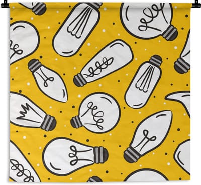 Wandkleed - Wanddoek - Cartoon - Lampen - Patronen - 90x90 cm - Wandtapijt