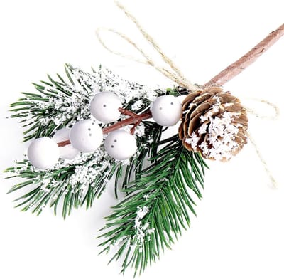 Dailygoods- Kunstbessen 15 cm - Kunstdennentakken - Kerstbessen - Doe-het-zelf Kerstslinger - Kerstboomdecoratie - 10 Stuks - Kerstdecoratie