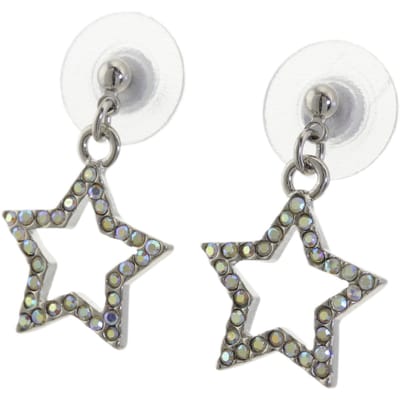 Behave - Oorbelhangers dames - Ster zilverkleur multikristal - Trendy