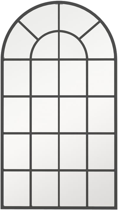 Wandspiegel Garderobenspiegel Zwart - Halspiegel - Hangspiegel - Rechthoekig - Metalen Lijst - Industrieel - Woonkamer - 110x65cm - 1 Stuk - Zwart