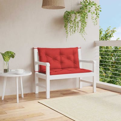 vidaXL - Tuinbankkussen - 100x(50+50)x7 - cm - oxford - stof - rood