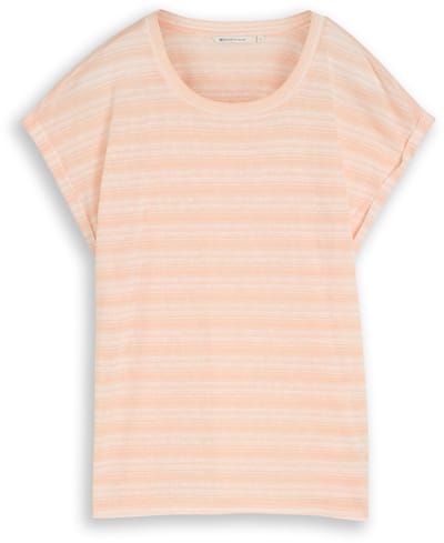 Tom Tailor Denim - T-shirt met streepjespatroon - Maat XL - apricot white gradient stripe