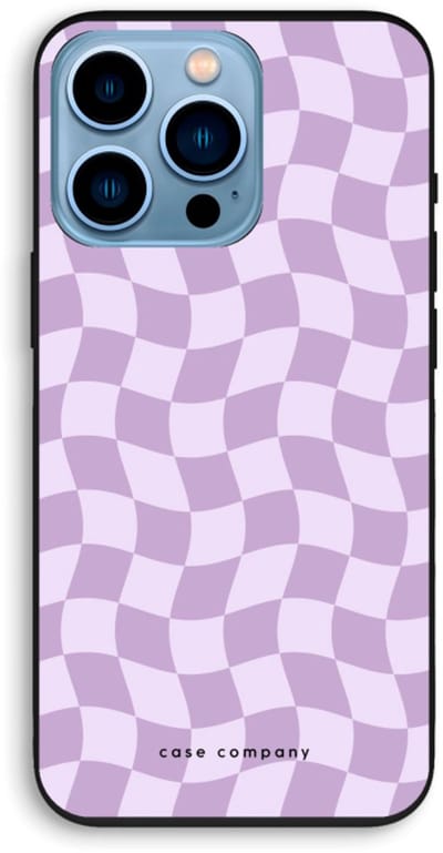 Case Company® - Hoesje geschikt voor iPhone 13 Pro hoesje - Grid Paars - Biologisch Afbreekbaar Telefoonhoesje - Bescherming alle Kanten en Schermrand
