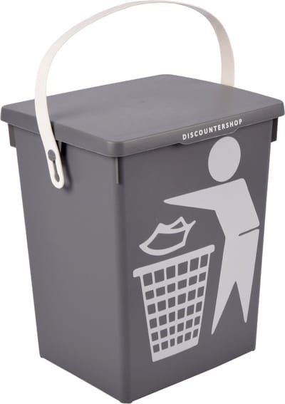 4.5L Grijs Afvalbak | Polypropyleen | Voorkomt Geurtjes en Fruitvliegjes | 100% Bio Recyclebaar | 23x16x13.5 cm | Geschikt voor Keuken en Badkamer | Compact Ontwerp | Gemakkelijk Schoon te Maken