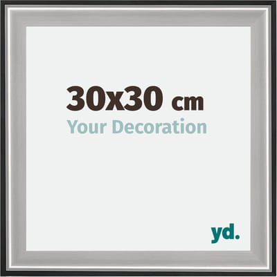 Your Decoration - Fotolijst 30x30 cm - Hout - Zwart Zilver Gepolijst - Birmingham