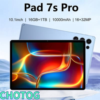 Chotog 2026 Hot Original Tab PC Pad 7S Pro Kindertablet Android 10000mAh Batterij 10.1 Inch Tablets 4G 5G Dual SIM Wereldwijde Versie Tablet 22GB+2TB Tab