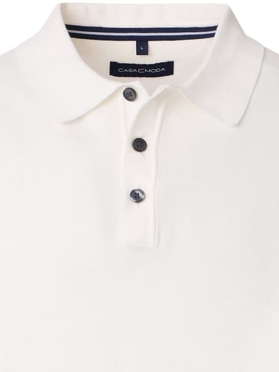 Gebreid Katoen Poloshirt 3 Knoops Wit Casa Moda - XL
