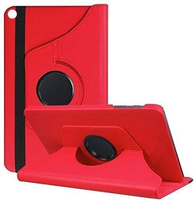 Book Cover Geschikt voor: Samsung Galaxy Tab S6 Lite (2024) & Tab S6 Lite 10.4-inch SM P610 / P615 (2022) Draaibaar Hoesje 360 Rotating Multi stand Case - Rood