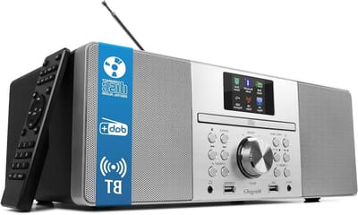 CD-speler met radio - Muziekspeler Hifi systeem - Muziek luisteren - Akoestische houten kast - 4 Kilogram - Zwart