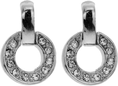 Behave - Oorbelhangers dames - Zilverkleur kristalrond - Elegant detail