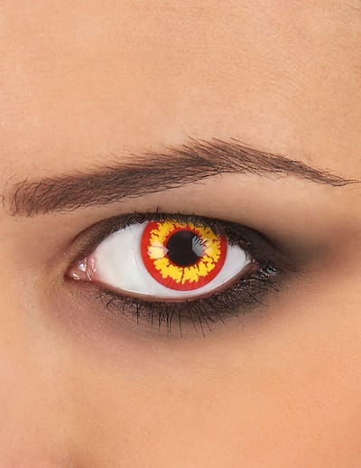ZOELIBAT - Contactlenzen geel en rood voor volwassenen - Zachte weeklenzen - Orc - Weerwolf