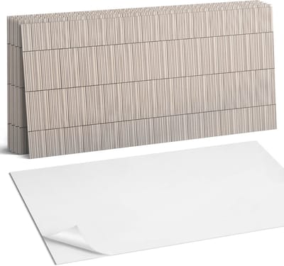 Coloray Plaktegels - Parallelle lijnen op de achtergrond Wandtegel Zelfklevend - 60 cm x 30 cm - Beige Plaktegels - 6 stuks - Rechthoek PVC Tegels - Plaktegels Keuken - Zelfklevende Vloertegels Badkamer - Vinyl Tegels Zelfklevend - Portugese Tegels