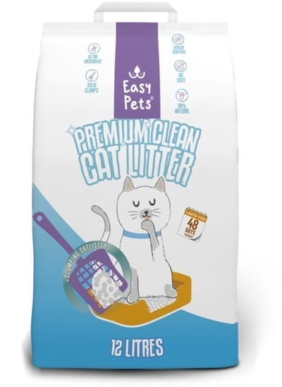 Easypets Fijn Wit 5in1 Kattenbakvulling - 12L - Klontvormend kattengrit - Zonder geur - 100% stofvrij - Premium