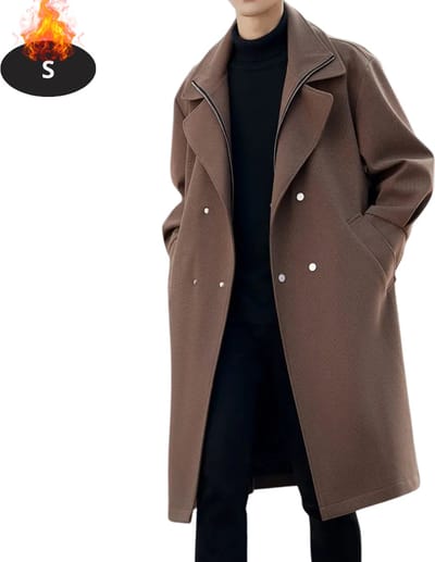 Livano Mantel Heren - Tussenmantel - Jas - Mantelpakje - Trenchcoat - Overjas - Overcoat - Winter - Koffie - S