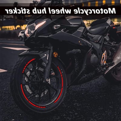Reflecterende Velgen Stickers Set voor Motoren - Compleet Ontwerp voor Fietsen en Auto's - Duurzame en Waterdichte Velgen Stripes (Rood)