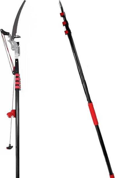 Telescopische Snoeischaar - Stokzaag Tuin - Hoge Takken Snoeien - Uitschuifbaar Aluminium - 7.2 Meter - Zilver