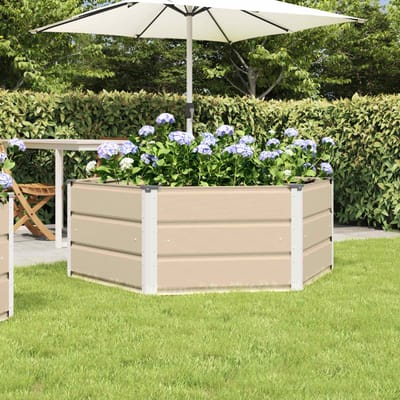 vidaXL - Plantenbak - Ivoor - 129 - x - 129 - x - 45 - cm - Staal