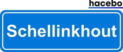 Hacebo - Plaatsnaam Sticker - 29x10 CM - Schellinkhout sticker - Verkeersborden sticker - grappige cadeaus - Schellinkhout