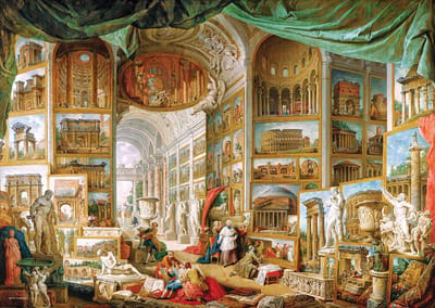 Eurographics - Galerij met afbeeldingen van het oude Rome [Galleria di vedute di Roma antica] - Giovanni Panini - 1000 stukjes 68×48cm (b×h) - Fine Art Legpuzzel
