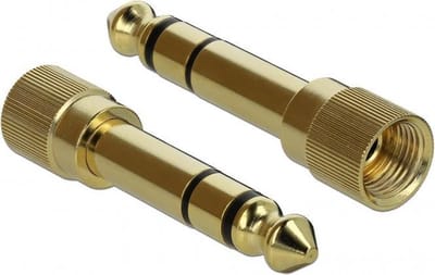 DeLOCK Premium 6,35mm Jack (m) - 3,5mm Jack (v) schroefbare stereo audio adapter (2 stuks)