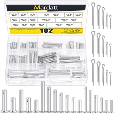 Vorkbouten Assortiment - Bevestigingspennen Kit - Machine Reparatie - 102 Delige Set - M5 tot M12 - Zilver
