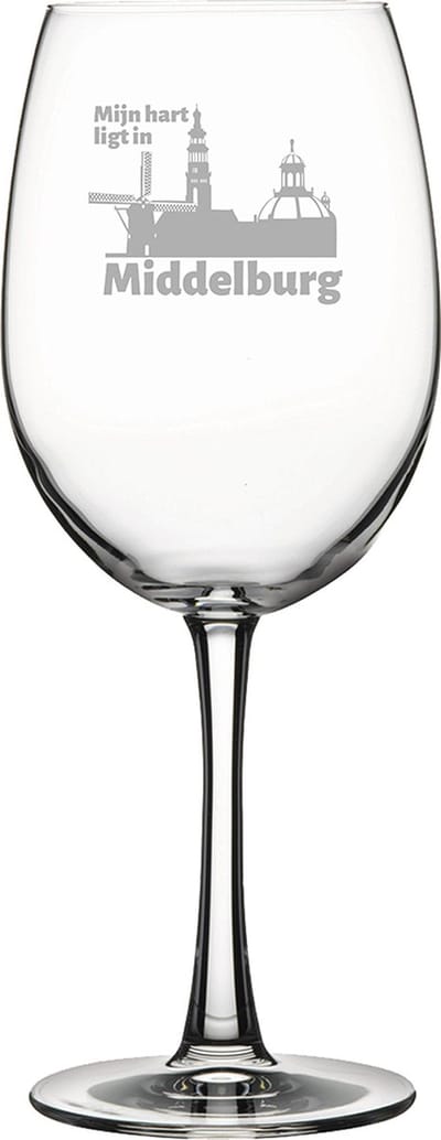 Gegraveerde Rode wijnglas 46cl Middelburg