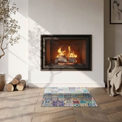 Coloray Vloerplaat Houtkachel - Plaat voor Onder Kachel - 60 cm x 60 cm - Kachel Vloerplaat - Blauw Vloerplaat Kachel - Verwarmingsaccessoires - Vloerplaat Openhaard - Houtkachel Accessoires - Vloerplaat Voor Kachel