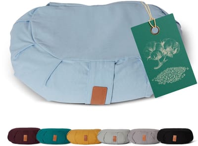#DoYourYoga - Yoga kussen - »Ganesh« - halve maan meditatiekussen met bio-organische boekweit schalen vulling - 45x30x14 cm - lavendel