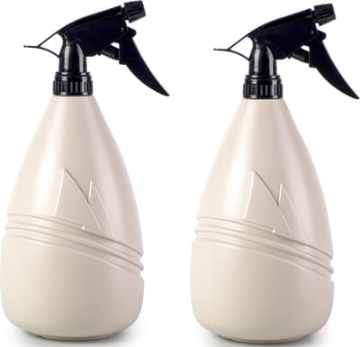Plasticforte Plantenspuit met een inhoud van 1150 ml - 2x - beige - verstuiver kop - 26 cm - kunststof