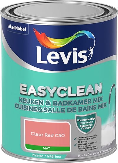 Levis - Easyclean Keuken & Badkamer Mix - Clear Red C50 - Mengverf - 1 L