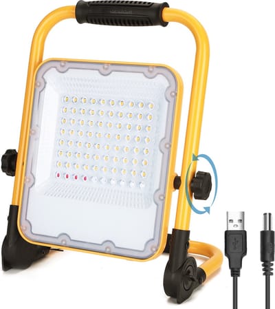 Aigostar LED Bouwlamp - 50W - 1400 Lumen - Acculamp - IP65 - Verstelbare werklamp met accu - Looplamp - Werklamp - 6500K