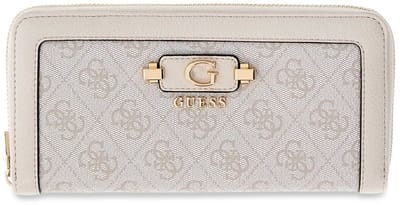 GUESS portemonnee Lindsey SLG Zip Around Wallet Bone Logo crème