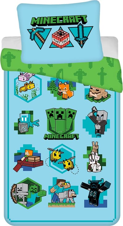 Minecraft Dekbedovertrek - 140 x 200 cm - Katoen