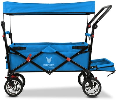 FUXLIFE by FUXTEC CT800 Bolderkar Handkar - Opvouwbaar - Turquoise | Ideaal voor Strand, Festival & Boodschappen - Transportwagen - Max. 75kg